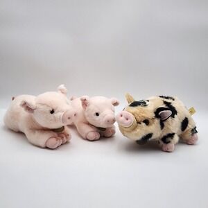 Miyoni Aurora Plush Stuffed Animals‎ Pink/Spotted Pigs Toys Lot of 3